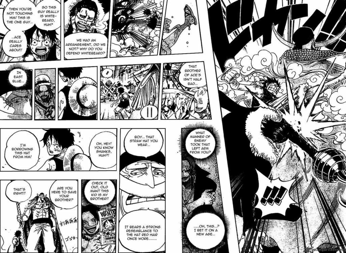 One Piece Manga Chapter 557 page 13 - Luffy and Whitebeard