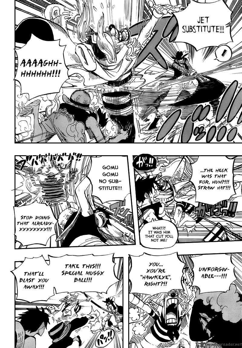 One Piece Manga Chapter 561 page 10 - Luffy vs. Mihawk