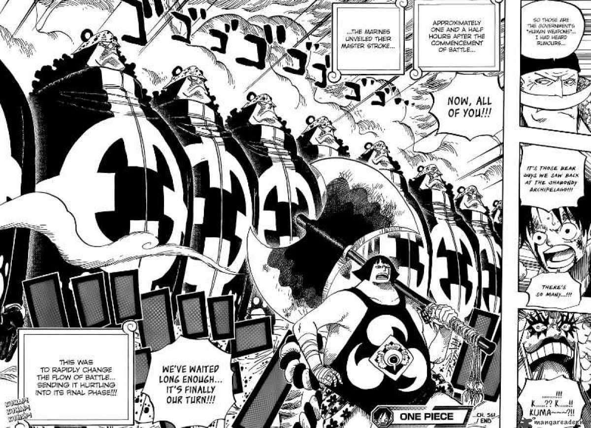 One Piece Manga Chapter 561 page 16 - Luffy vs. Mihawk