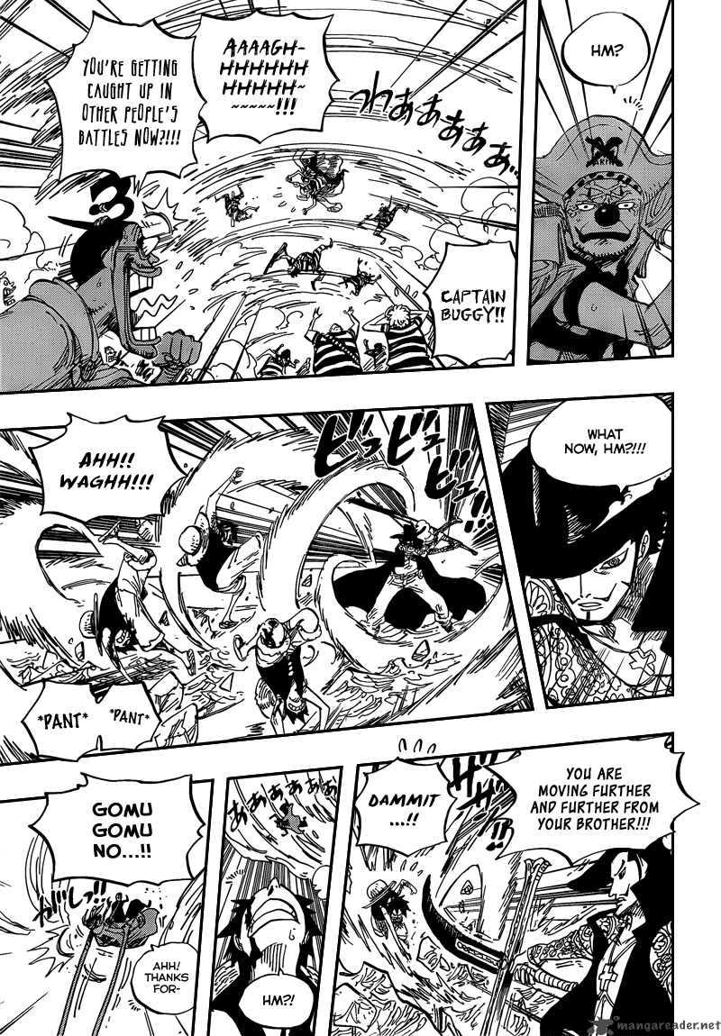 One Piece Manga Chapter 561 page 9 - Luffy vs. Mihawk