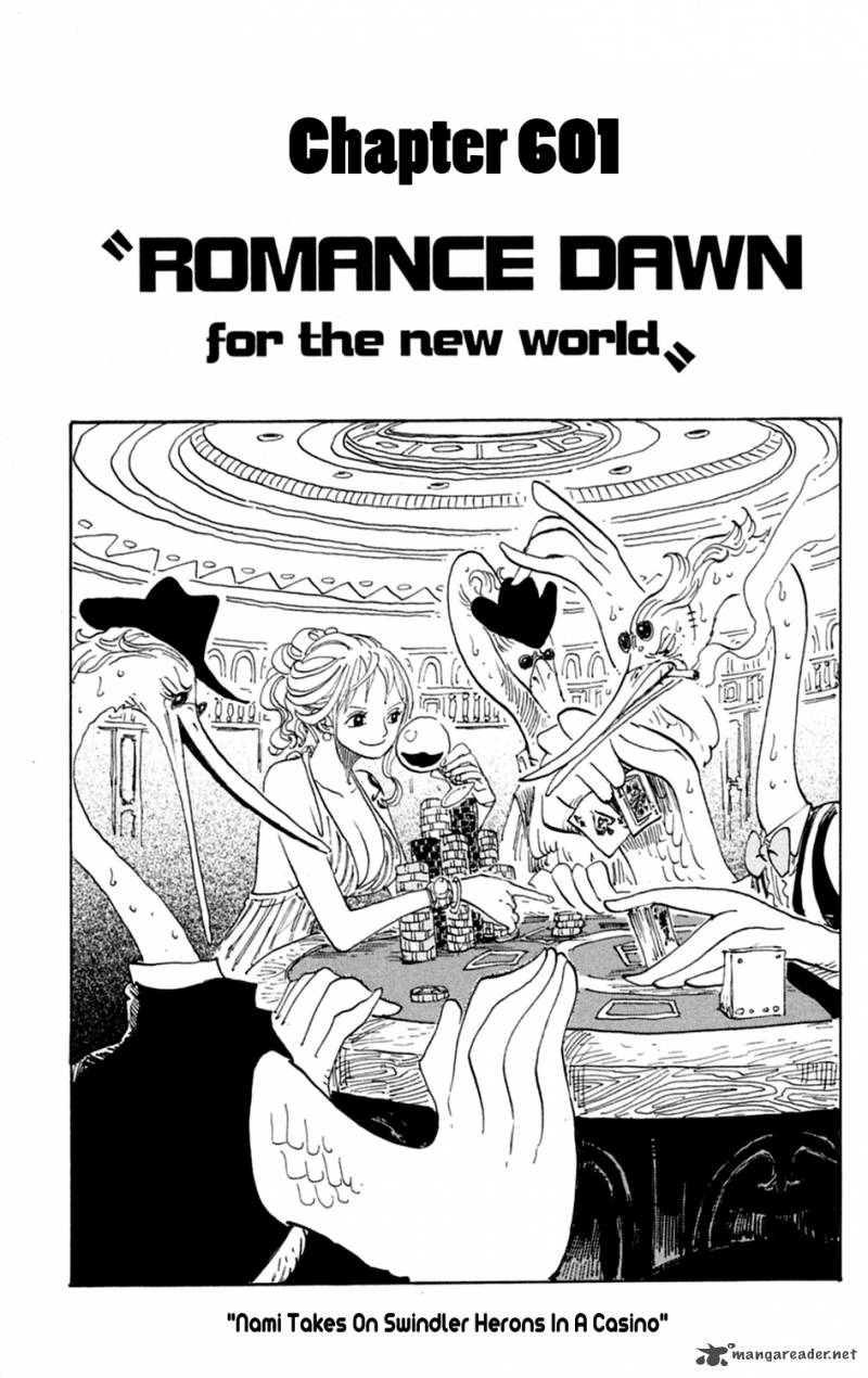 One Piece Manga Chapter 601 page 1 - Romance Dawn For the New World:
The Dawn of an Adventure
into a New World