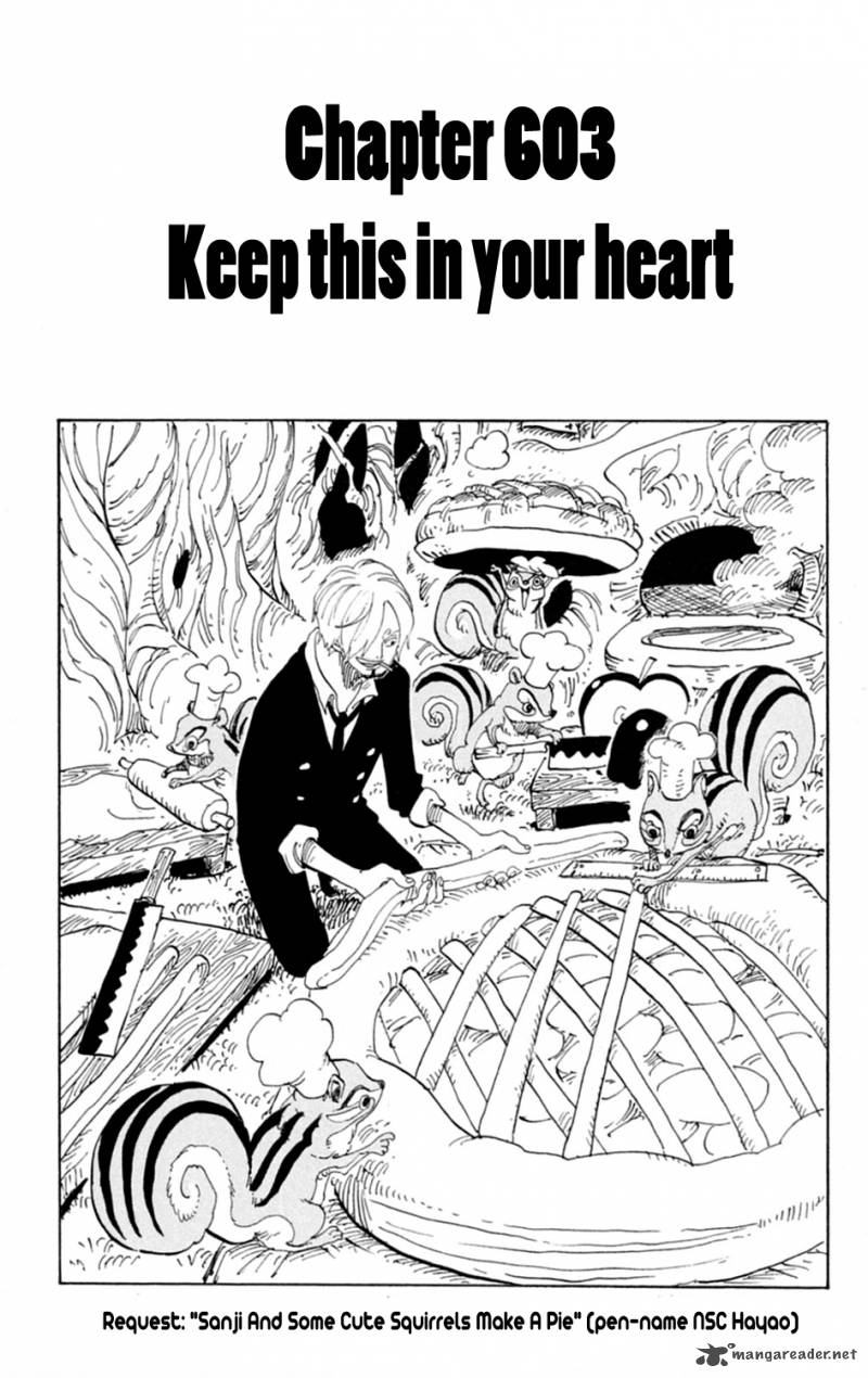 One Piece Manga Chapter 603 page 1 - Keep It In Your Heart