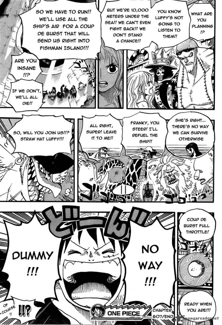 One Piece Manga Chapter 607 page 13 - 10,000 Meters Under the Sea