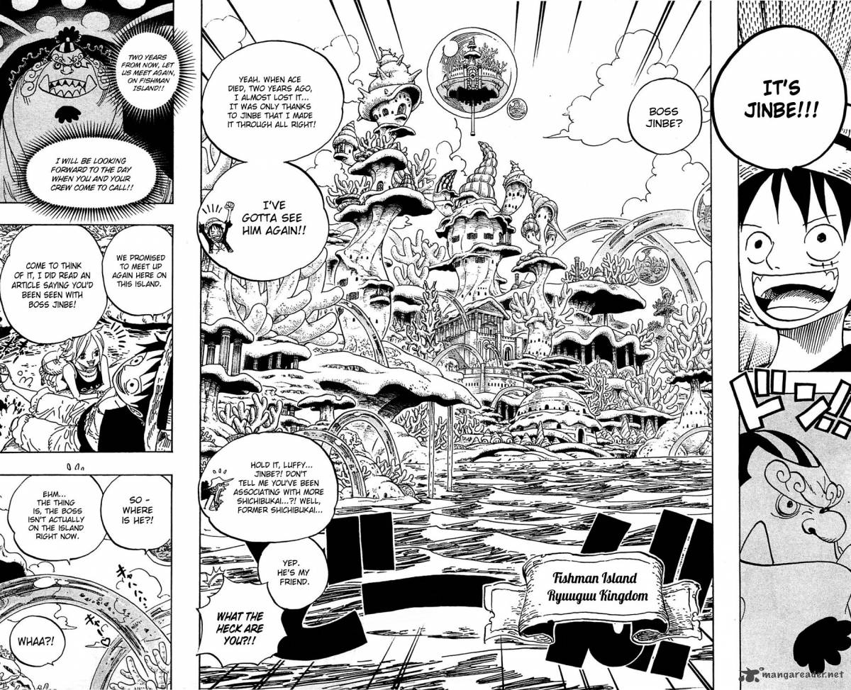 One Piece Manga Chapter 609 page 5 - Adventure on Fish-Man Island