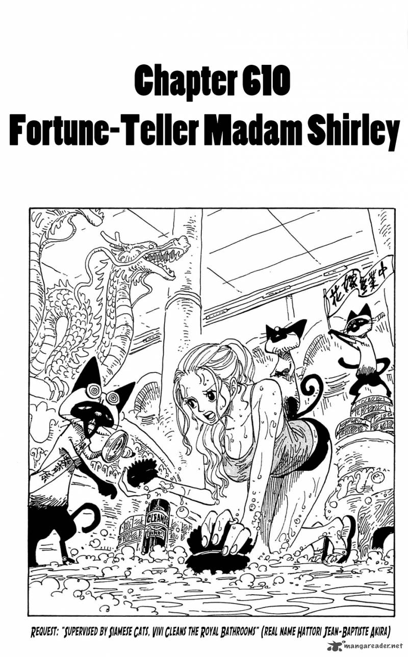 One Piece Manga Chapter 610 page 1 - Madam Shyarly, Fortune-Teller