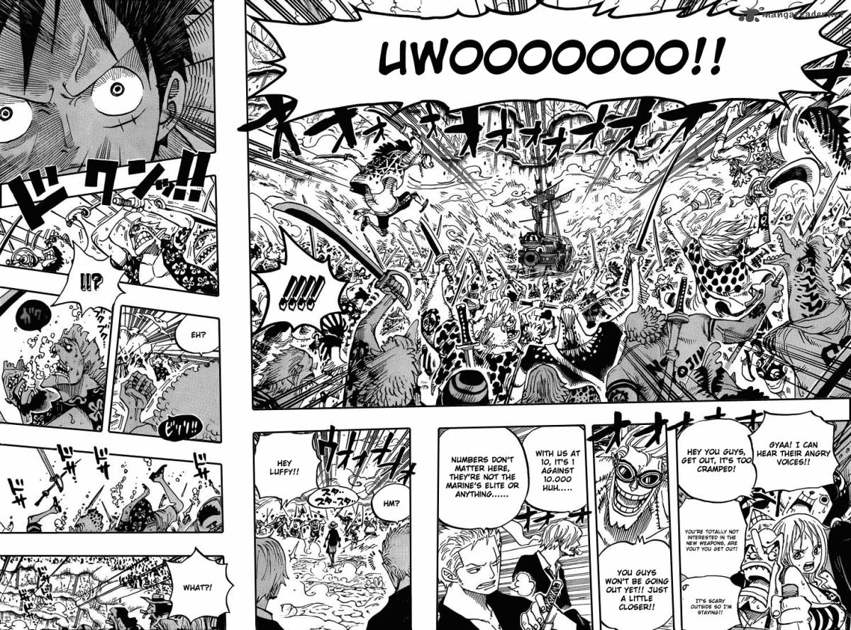 One Piece Manga Chapter 634 page 12 - 100,000 vs. 10