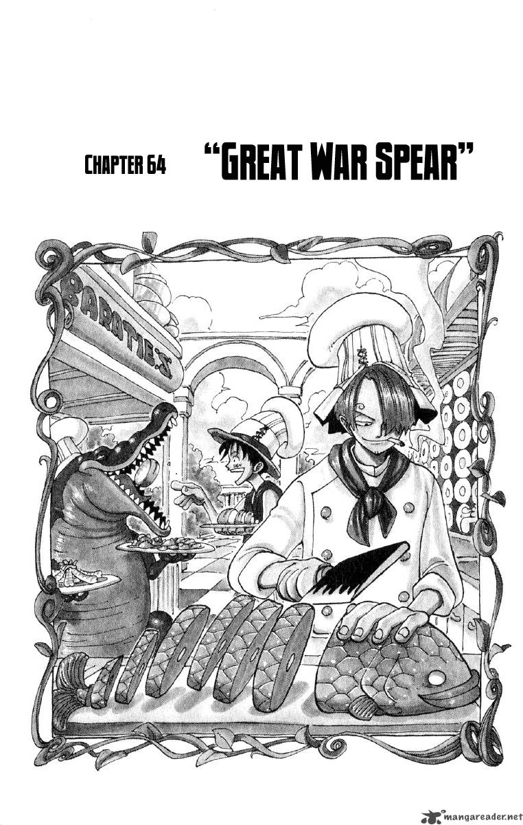 One Piece Manga Chapter 64 page 1 - The Mighty Battle Spear