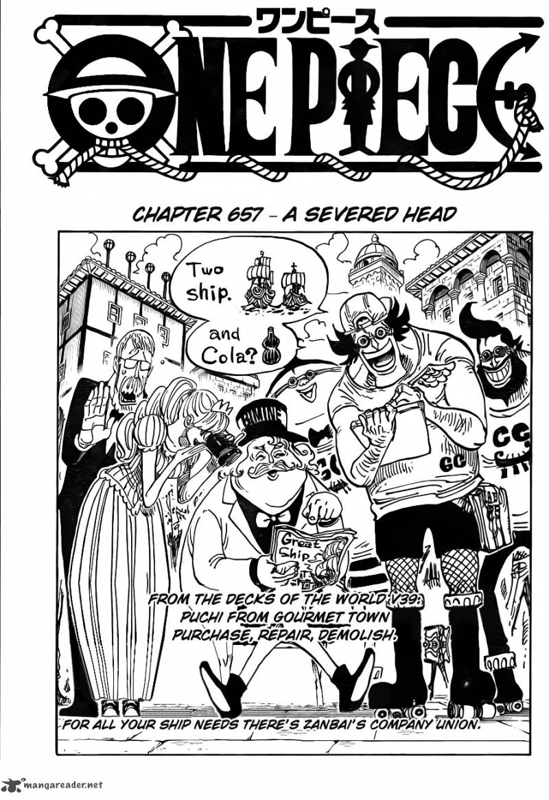 One Piece Manga Chapter 657 page 1 - Severed Head