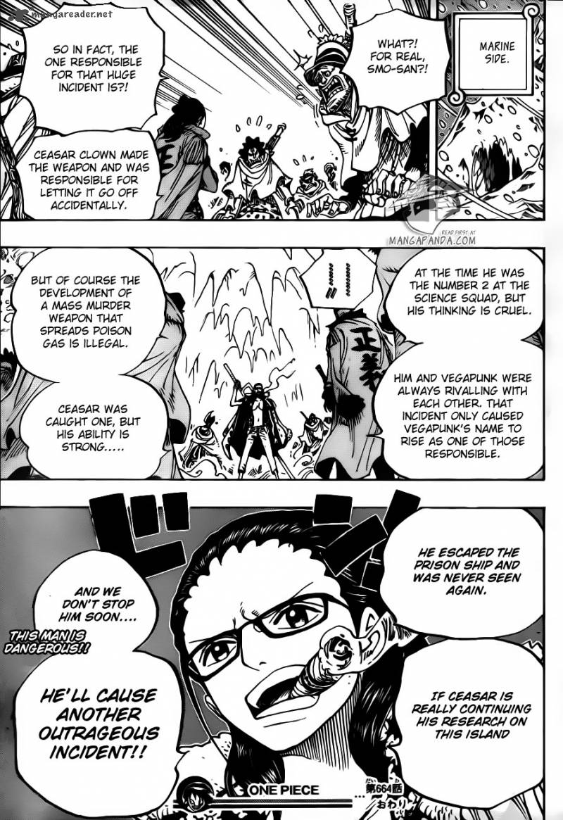 One Piece Manga Chapter 664 page 18 - Master Caesar Clown