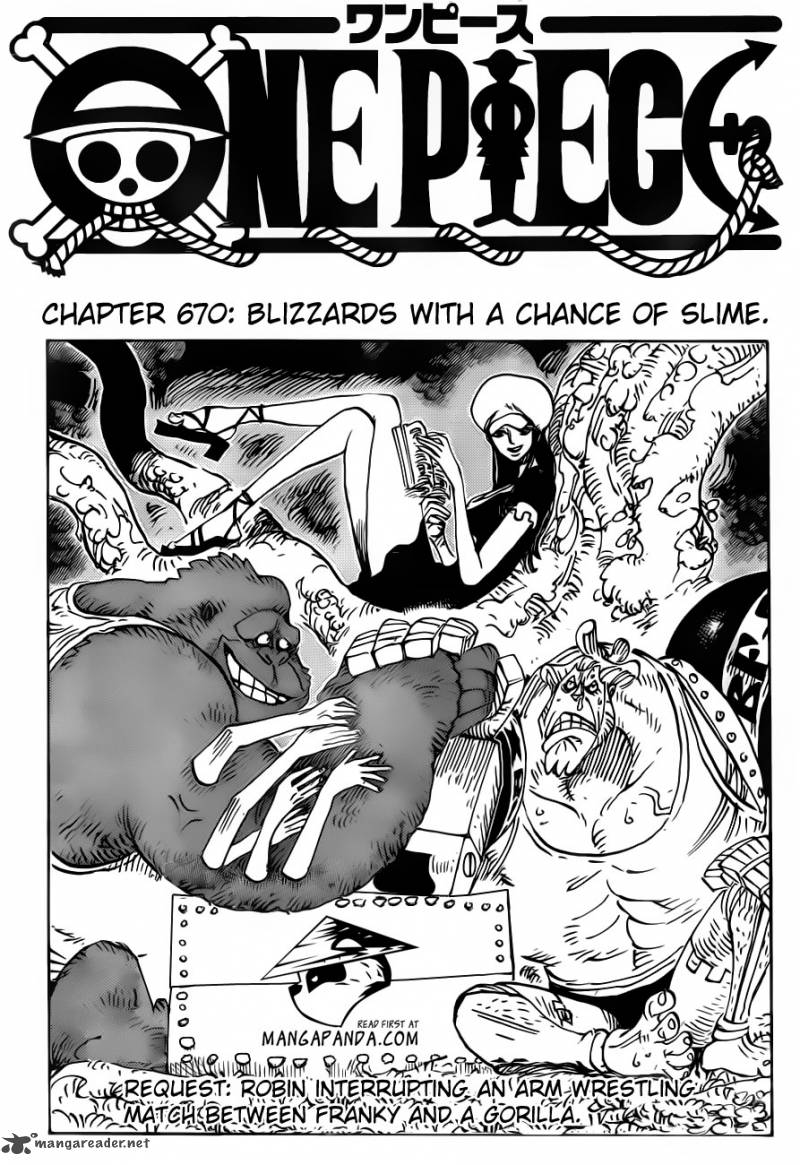 One Piece Manga Chapter 670 page 1 - Blizzard With a Chance of Slime