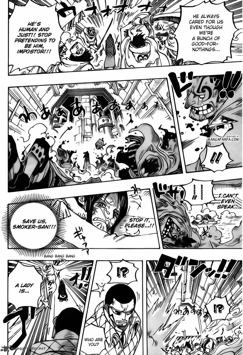 One Piece Manga Chapter 680 page 16 - Marine G-5 Base Commander Vergo the Demon Bamboo