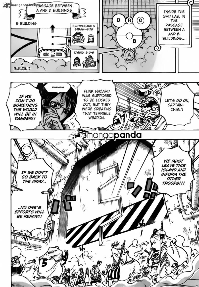 One Piece Manga Chapter 680 page 6 - Marine G-5 Base Commander Vergo the Demon Bamboo