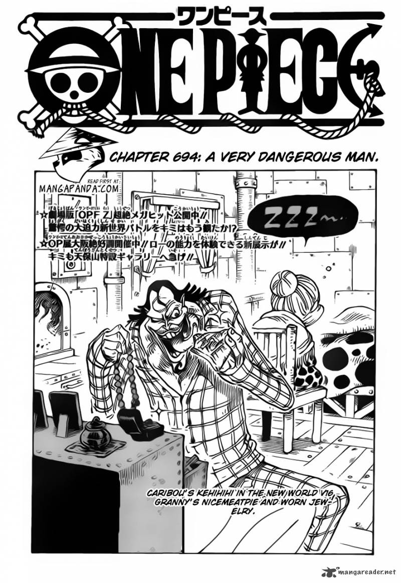 One Piece Manga Chapter 694 page 2 - The Most Dangerous Man
