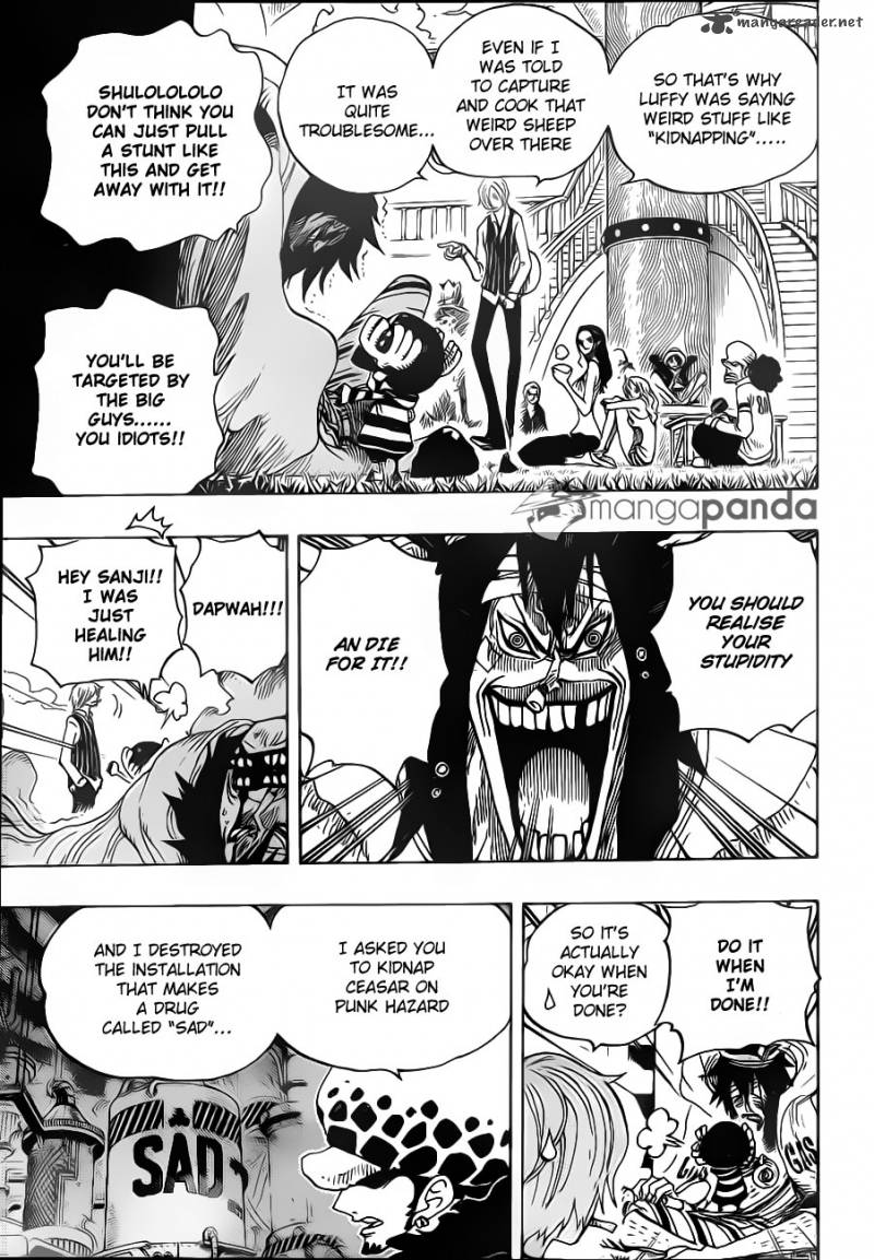 One Piece Manga Chapter 698 page 13 - Doflamingo Appears