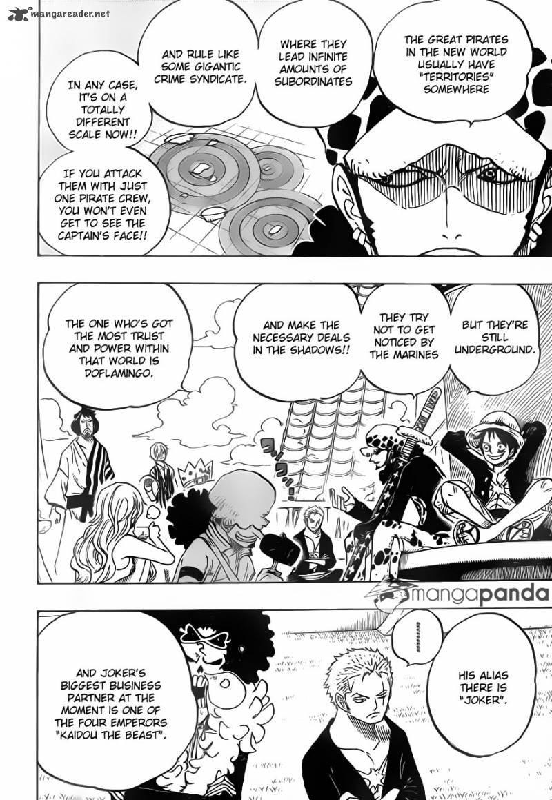 One Piece Manga Chapter 698 page 14 - Doflamingo Appears