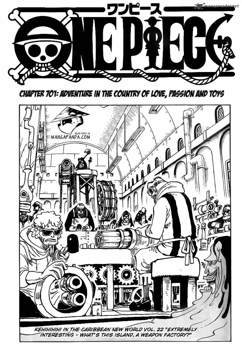 One Piece Manga Chapter 701 page 2 - Adventure in the Land of Love, Passion, and Toys