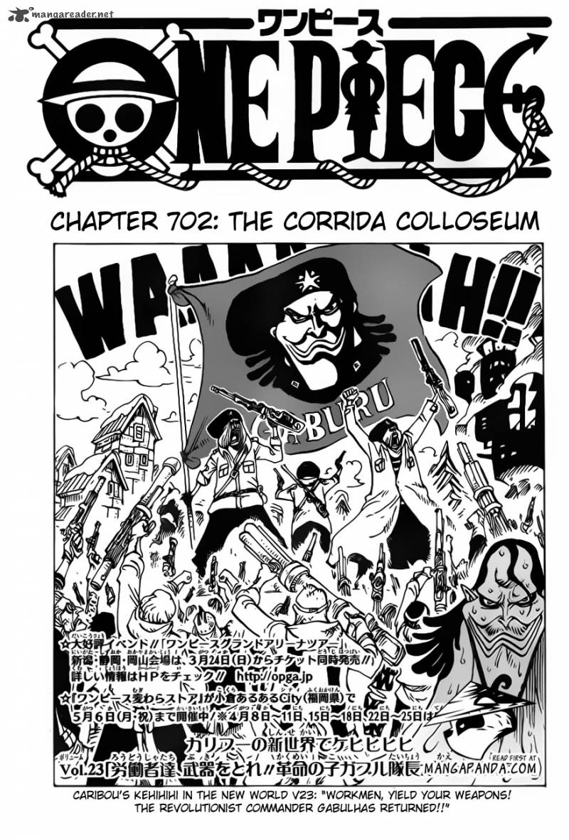 One Piece Manga Chapter 702 page 3 - Corrida Colosseum
