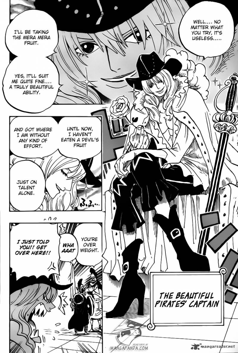 One Piece Manga Chapter 704 page 12 - Lucy and the Statue of Kyros