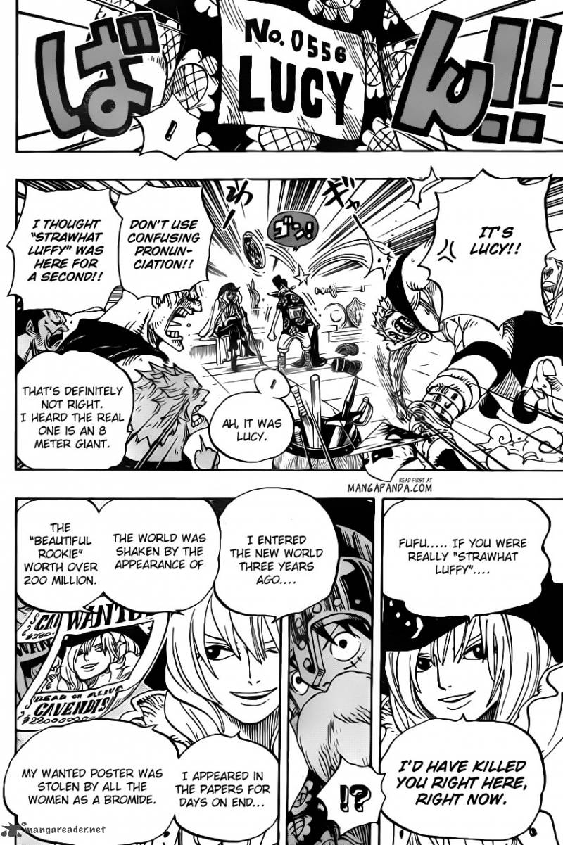 One Piece Manga Chapter 704 page 14 - Lucy and the Statue of Kyros
