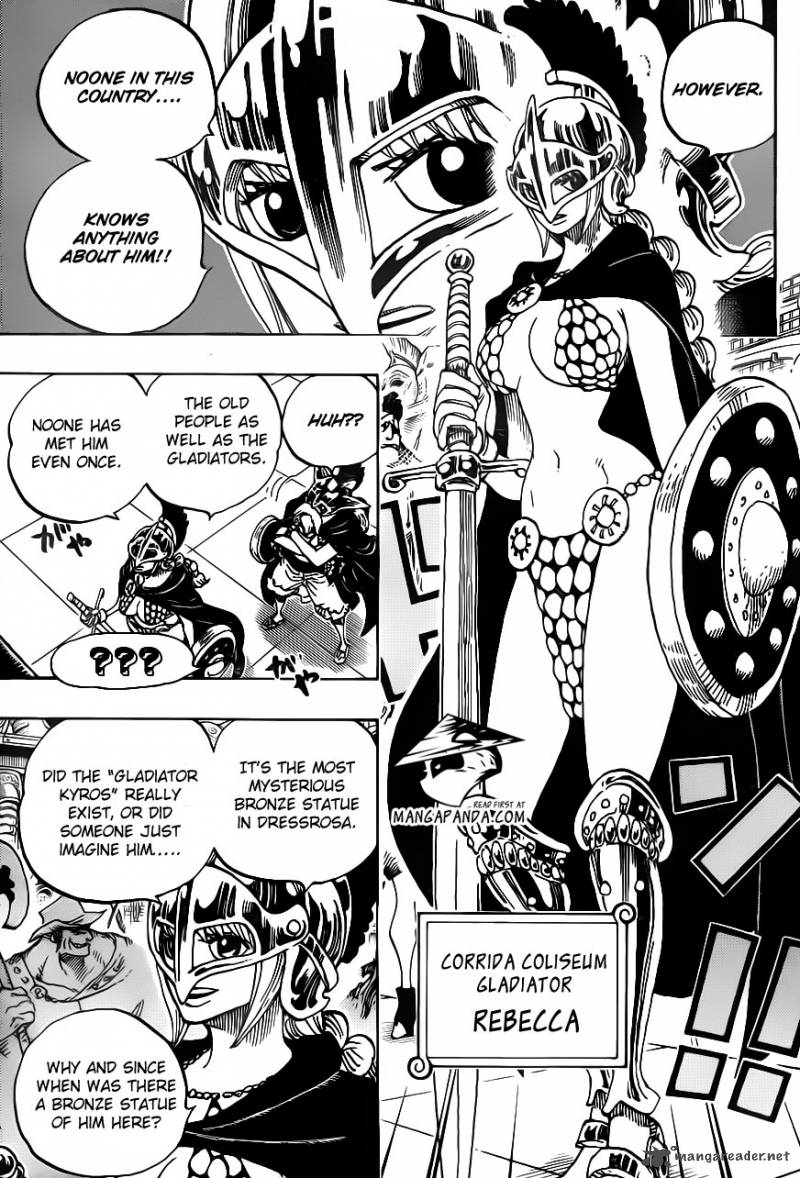 One Piece Manga Chapter 704 page 17 - Lucy and the Statue of Kyros