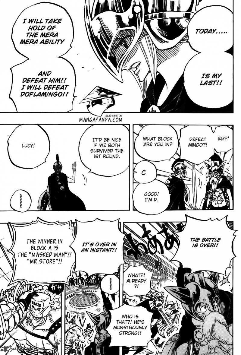 One Piece Manga Chapter 704 page 19 - Lucy and the Statue of Kyros