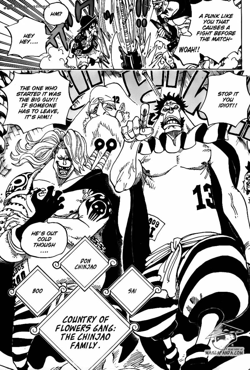 One Piece Manga Chapter 704 page 5 - Lucy and the Statue of Kyros