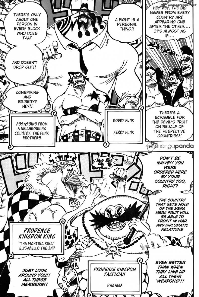 One Piece Manga Chapter 704 page 7 - Lucy and the Statue of Kyros