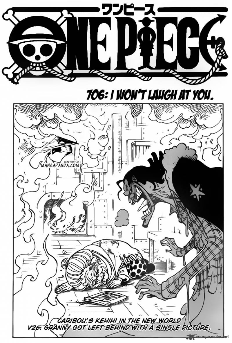 One Piece Manga Chapter 706 page 2 - I Won't Laugh at You