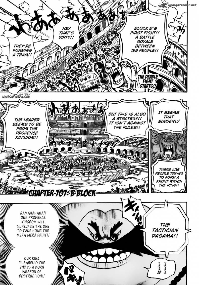 One Piece Manga Chapter 707 page 2 - B Block