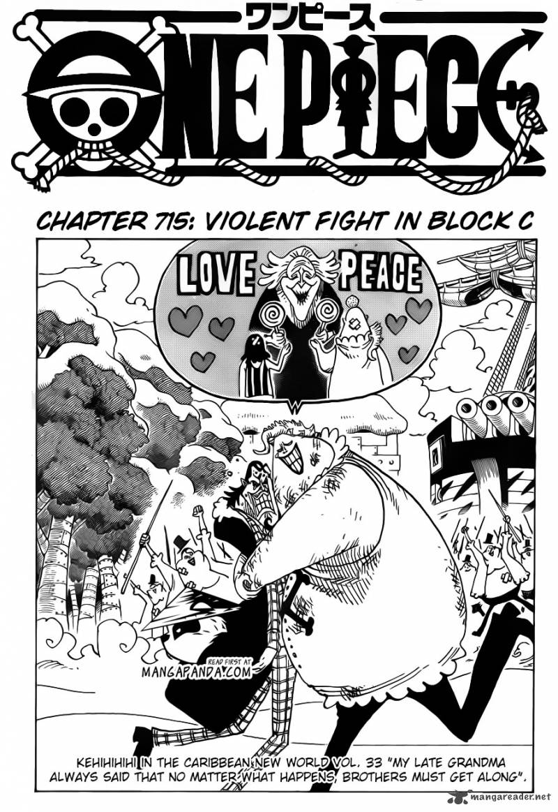 One Piece Manga Chapter 715 page 2 - Closely Contested C Block