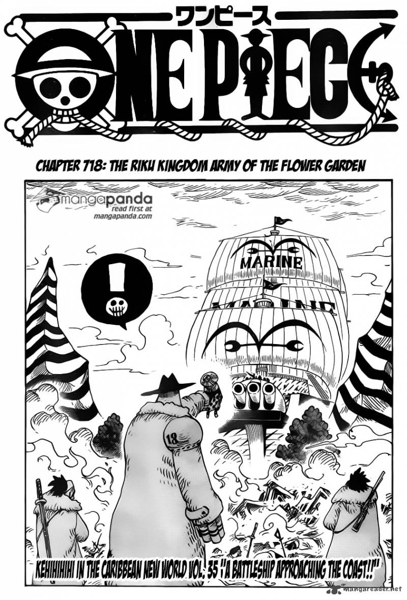 One Piece Manga Chapter 718 page 2 - Riku Royal Army on the Flower Hill