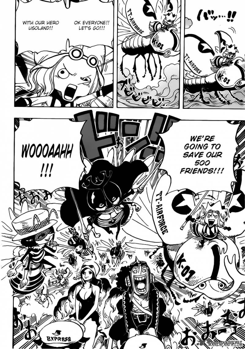 One Piece Manga Chapter 718 page 6 - Riku Royal Army on the Flower Hill
