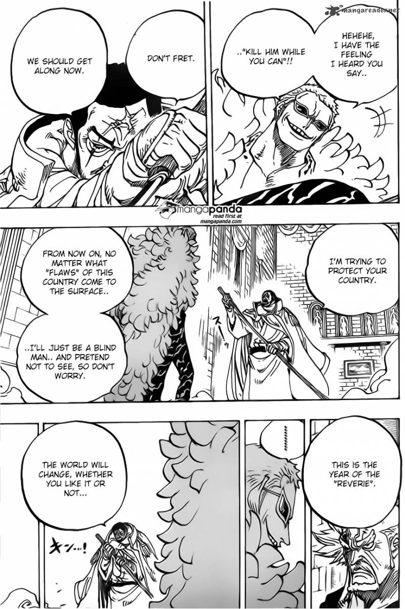 One Piece Manga Chapter 735 page 18 - Fujitora's Intention