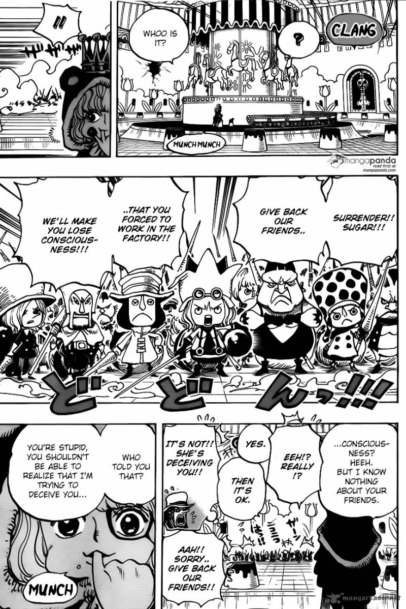 One Piece Manga Chapter 738 page 11 - Trebol Army, Special Officer Sugar