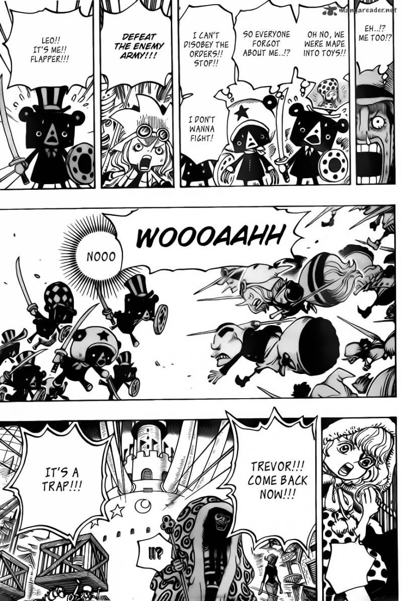 One Piece Manga Chapter 738 page 15 - Trebol Army, Special Officer Sugar
