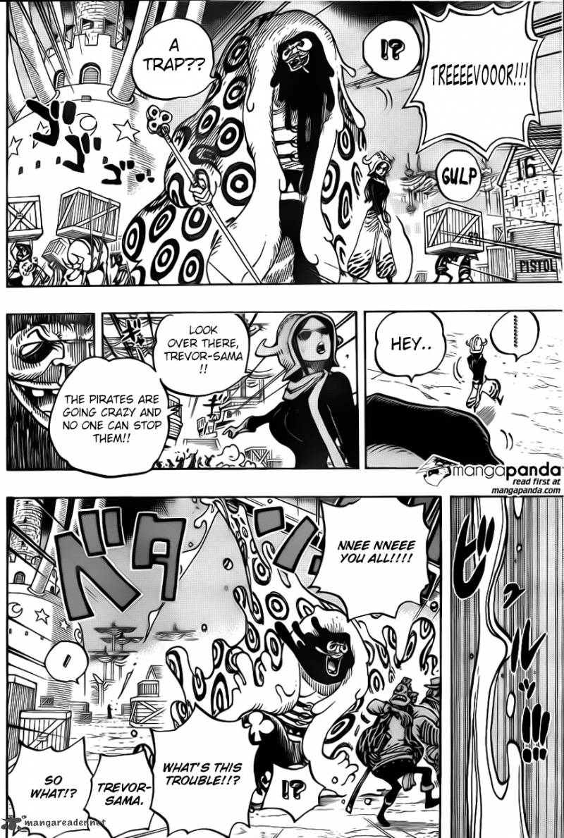One Piece Manga Chapter 738 page 16 - Trebol Army, Special Officer Sugar