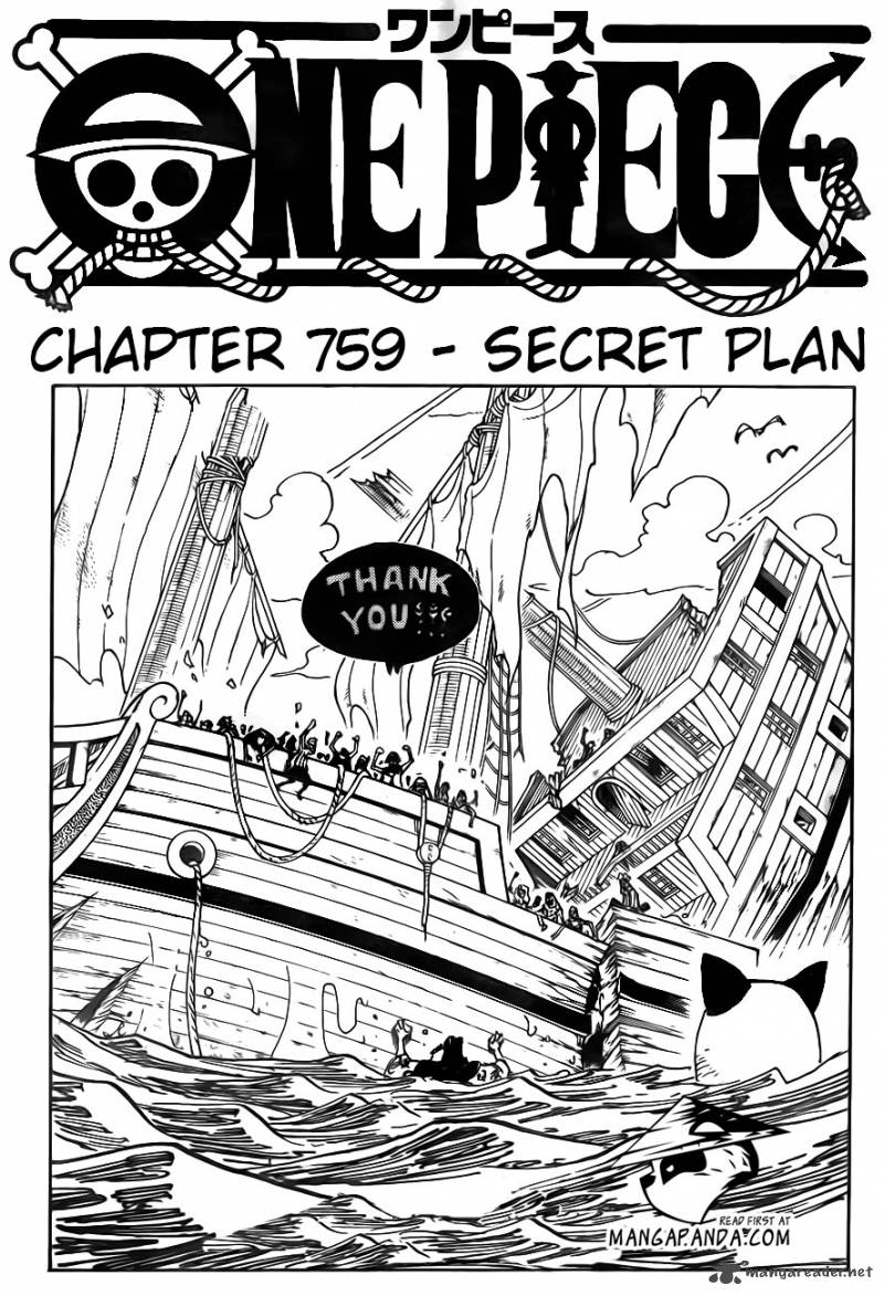 One Piece Manga Chapter 759 page 2 - Secret Plan