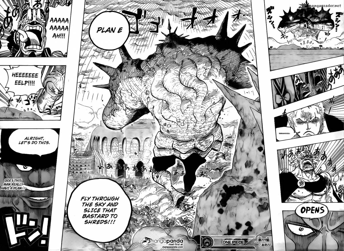 One Piece Manga Chapter 777 page 18 - Zoro vs. Pica