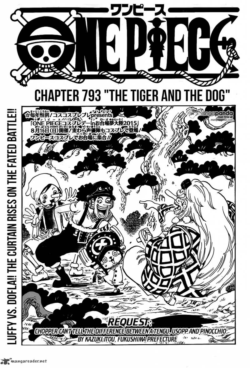 One Piece Manga Chapter 793 page 1 - Tiger and Dog