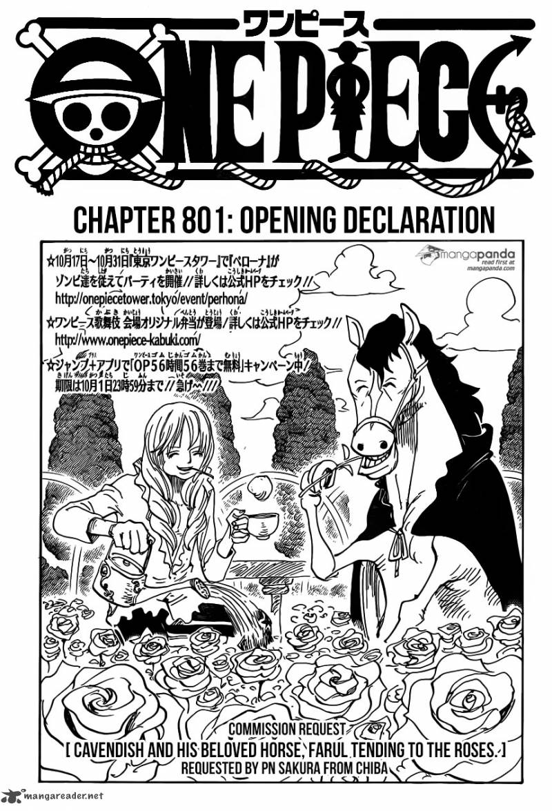 One Piece Manga Chapter 801 page 1 - Opening Speech