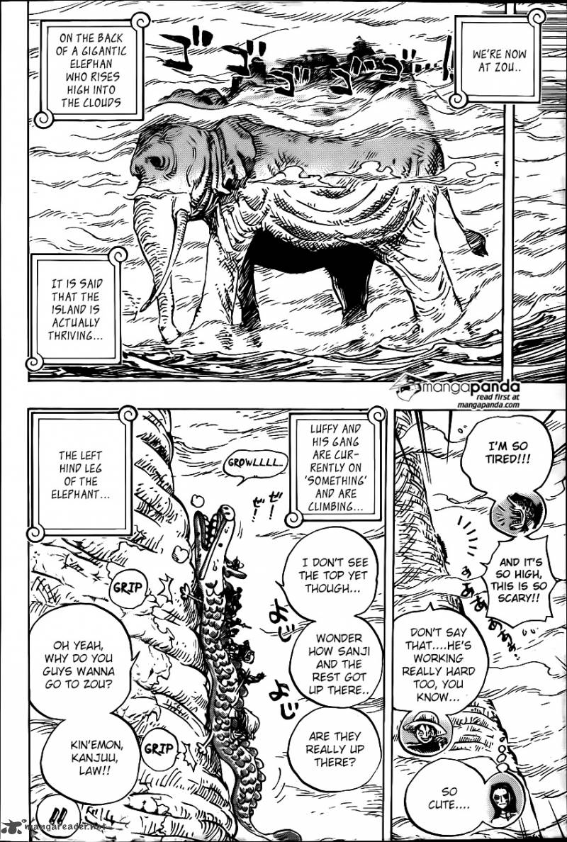 One Piece Manga Chapter 803 page 12 - Elephant Climbing