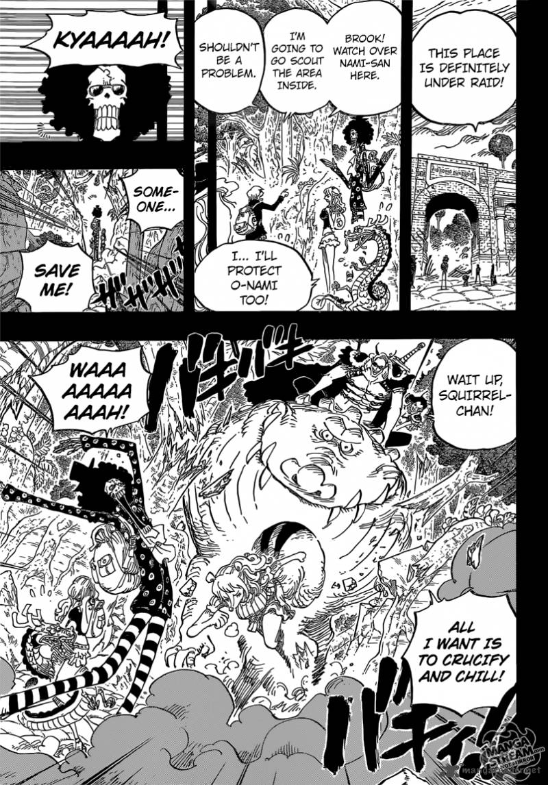 One Piece Manga Chapter 810 page 13 - The Curly Hat Pirates Arrive