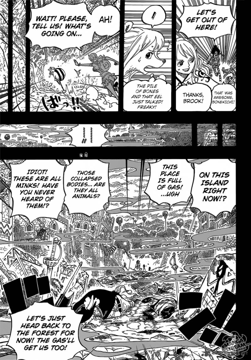 One Piece Manga Chapter 810 page 15 - The Curly Hat Pirates Arrive
