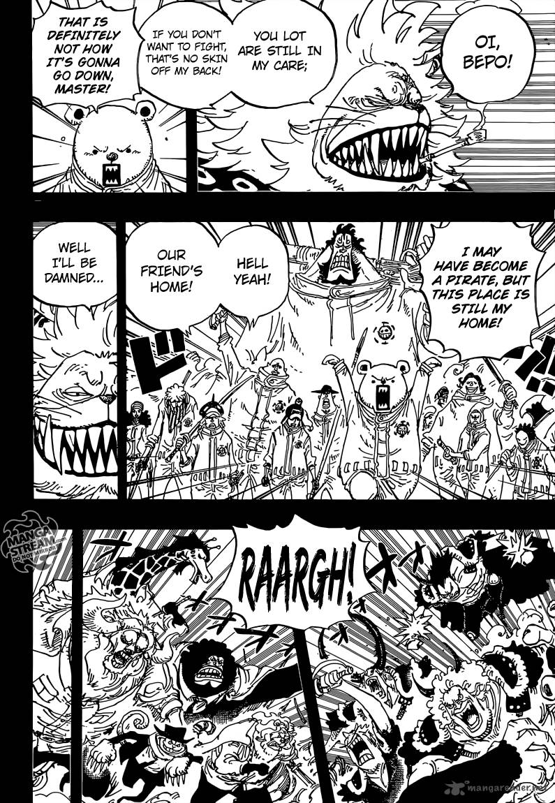 One Piece Manga Chapter 810 page 4 - The Curly Hat Pirates Arrive