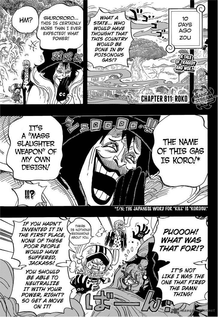 One Piece Manga Chapter 811 page 2 - Roko