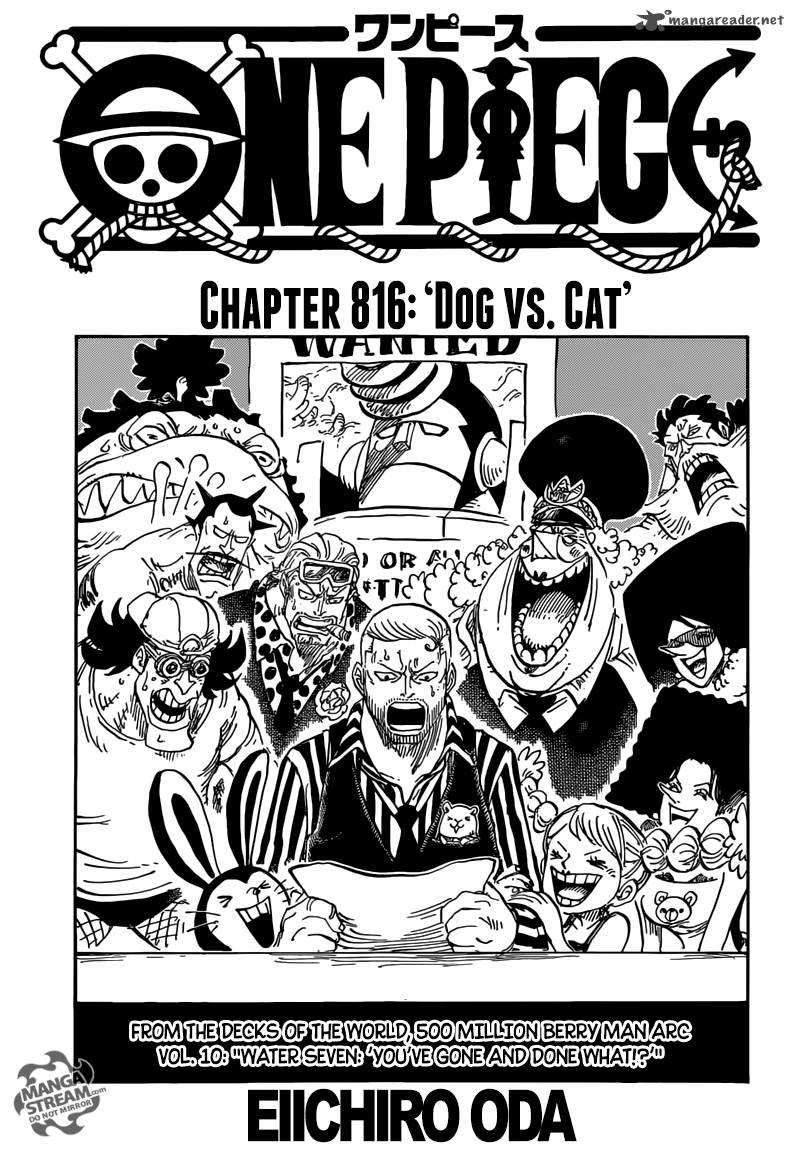 One Piece Manga Chapter 816 page 1 - Dog vs. Cat