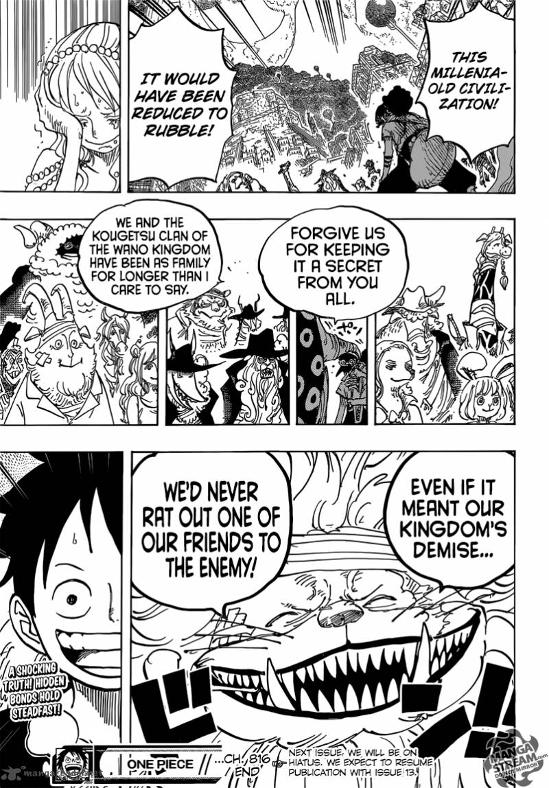 One Piece Manga Chapter 816 page 16 - Dog vs. Cat
