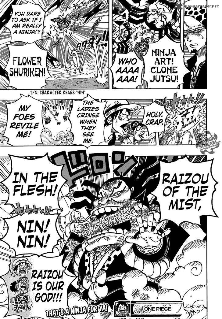 One Piece Manga Chapter 817 page 19 - Raizo of the Mist