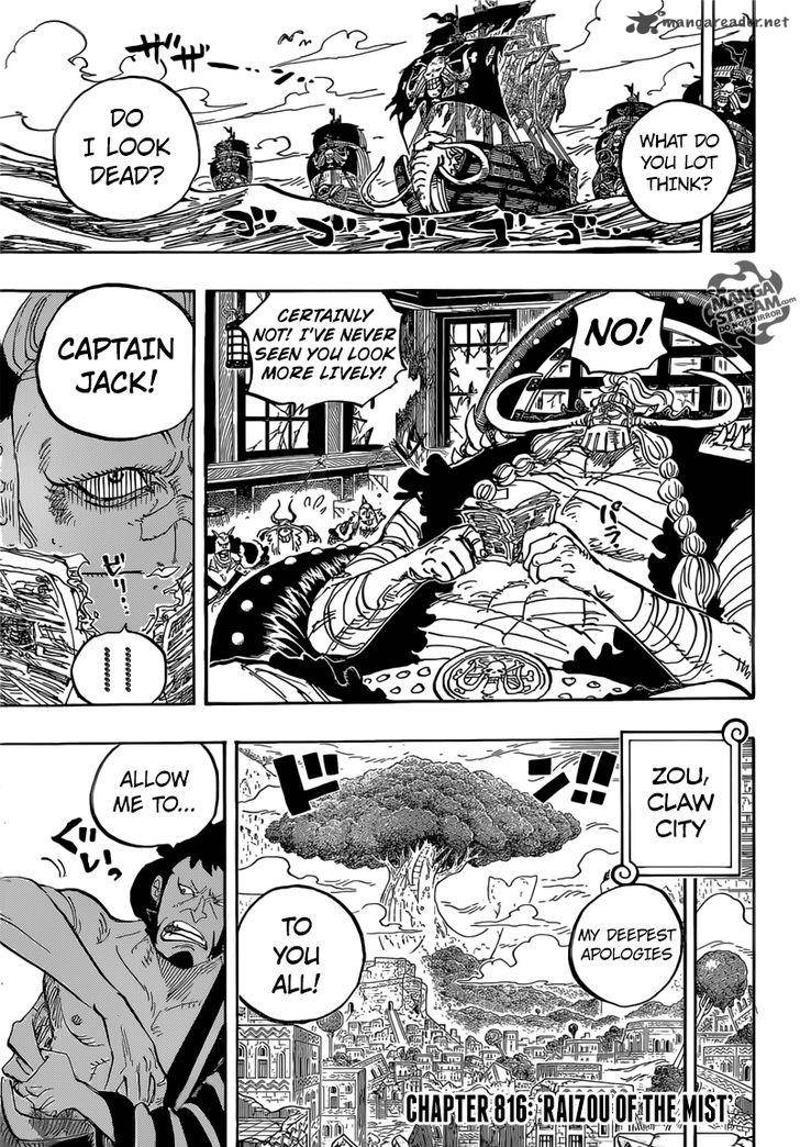 One Piece Manga Chapter 817 page 3 - Raizo of the Mist