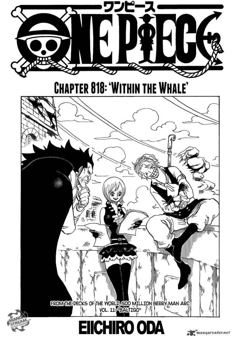 One Piece Manga Chapter 818 page 1 - Inside the Whale